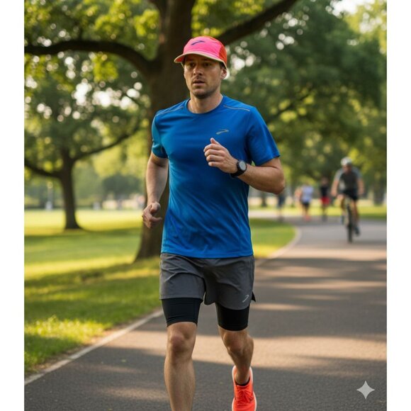 NWT Brooks Running Lightweight Packable Hat Adjustable Cap Red Neon Pink - Picture 9 of 9